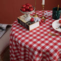 Red gingham Christmas tablecloth – view 3