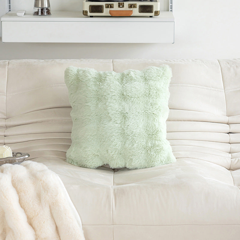 Bubble faux fur throw pillow