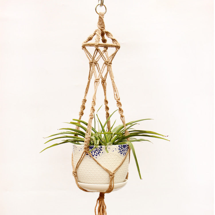 Knotted macramé plant hanger – view 1
