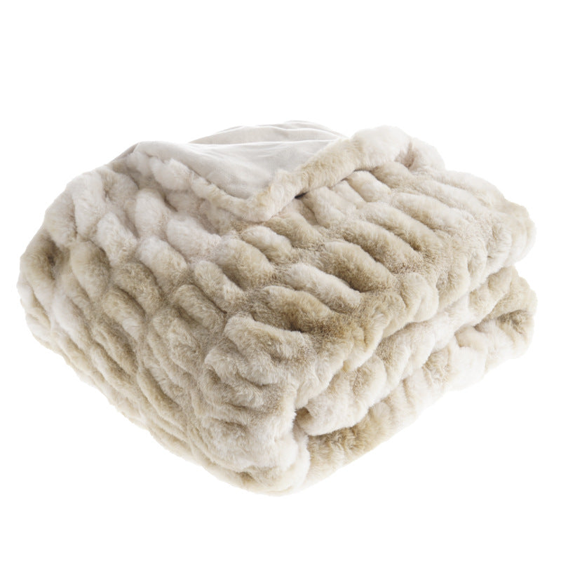 Ombré tie-dye faux fur throw