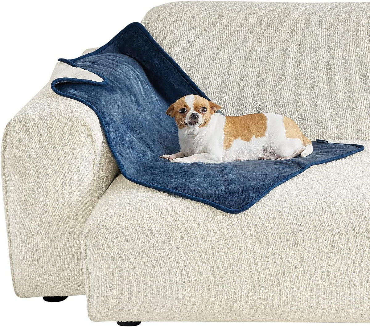Waterproof sherpa pet blanket in Navy Blue