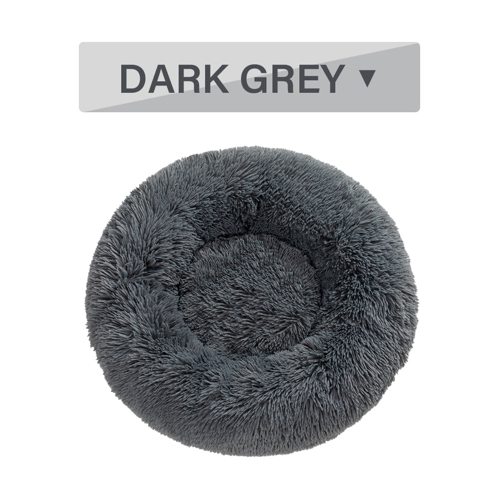 Fluffy donut calming dog bed