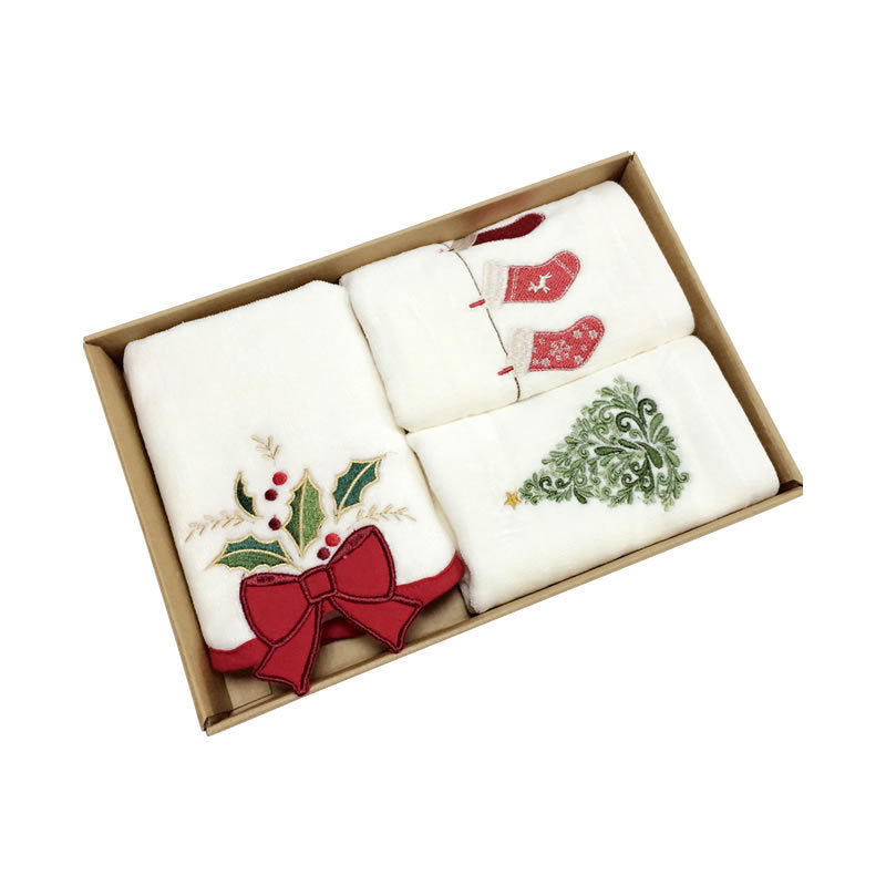 Holiday guest towel gift set of 3