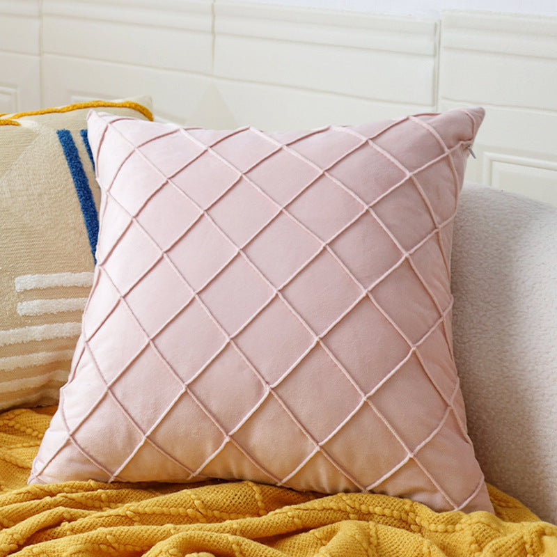 Velvet diamond pintuck pillow cover – view 9