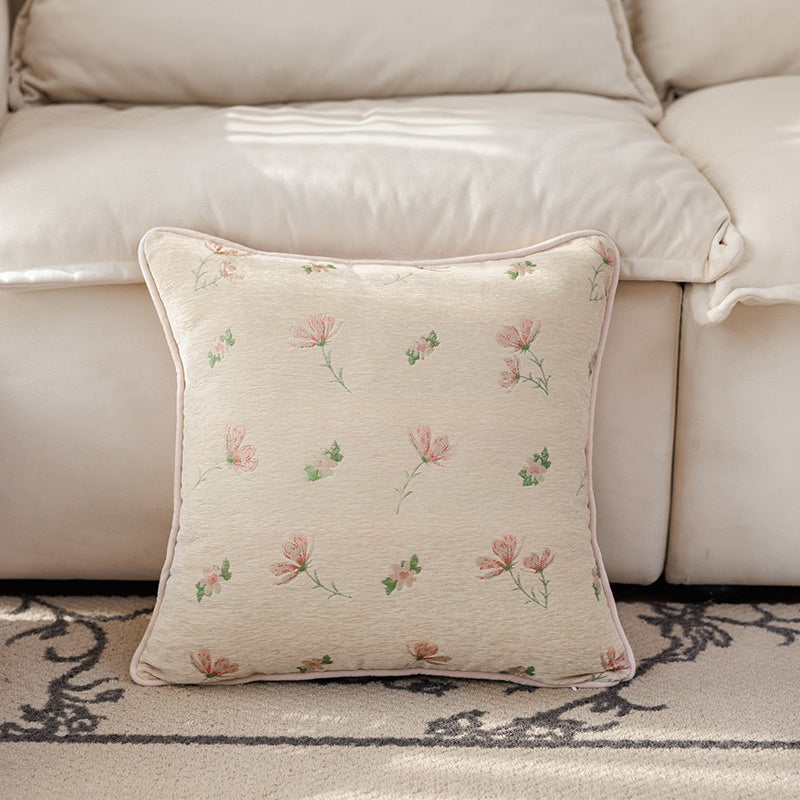 Woven Jacquard Pillow Cover – Garden Collection – Blush Blossom