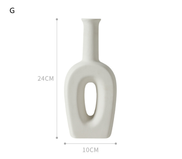 Nordic Matte Ceramic Vase – Open Oval