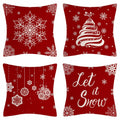 Red snowflake Christmas pillow covers, set of 4