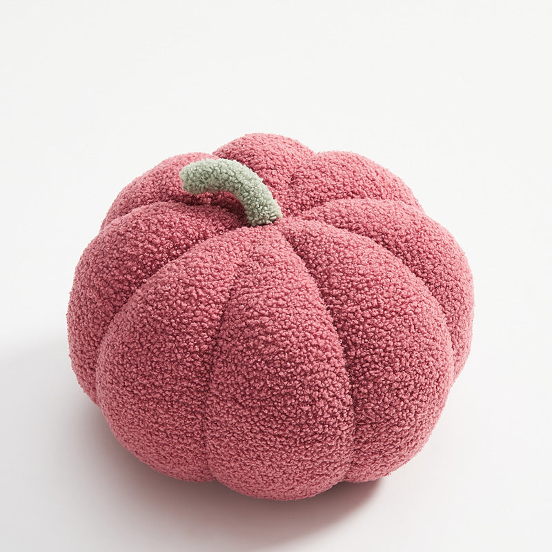 Plush Pumpkin Throw Pillow – Raspberry Pink / 28 cm (11 in)