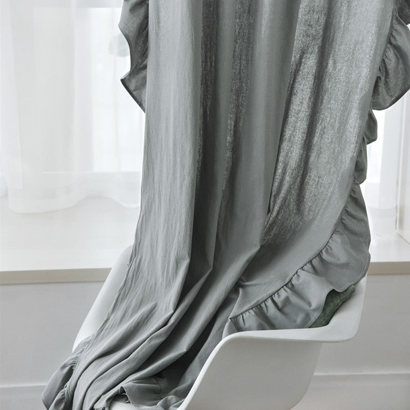 Ruffled cotton curtain panel – view 7