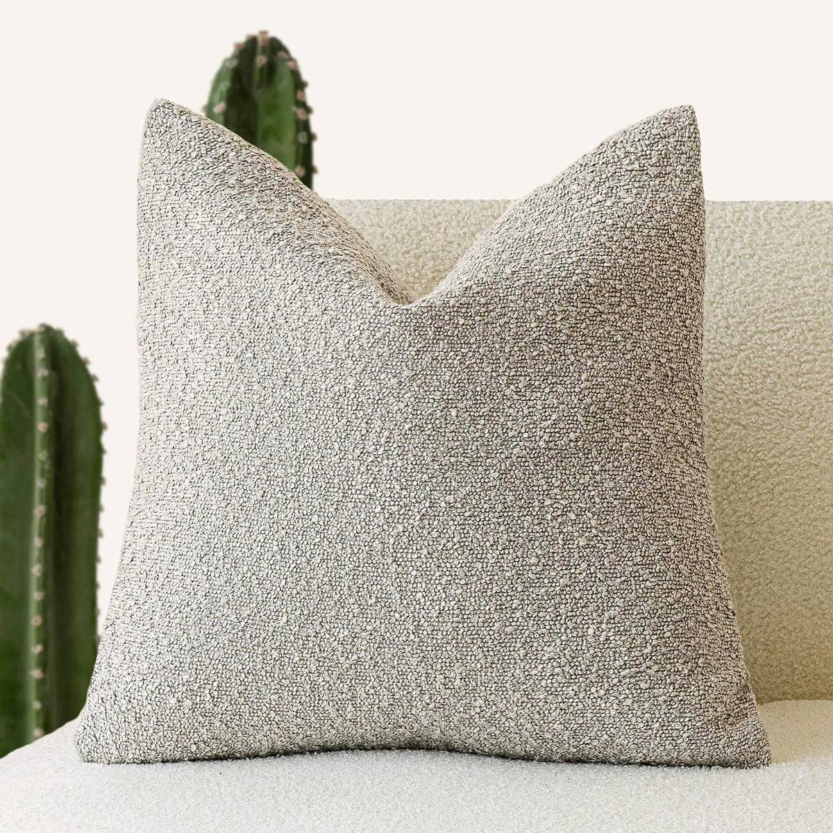 Bouclé pillow cover in Oatmeal