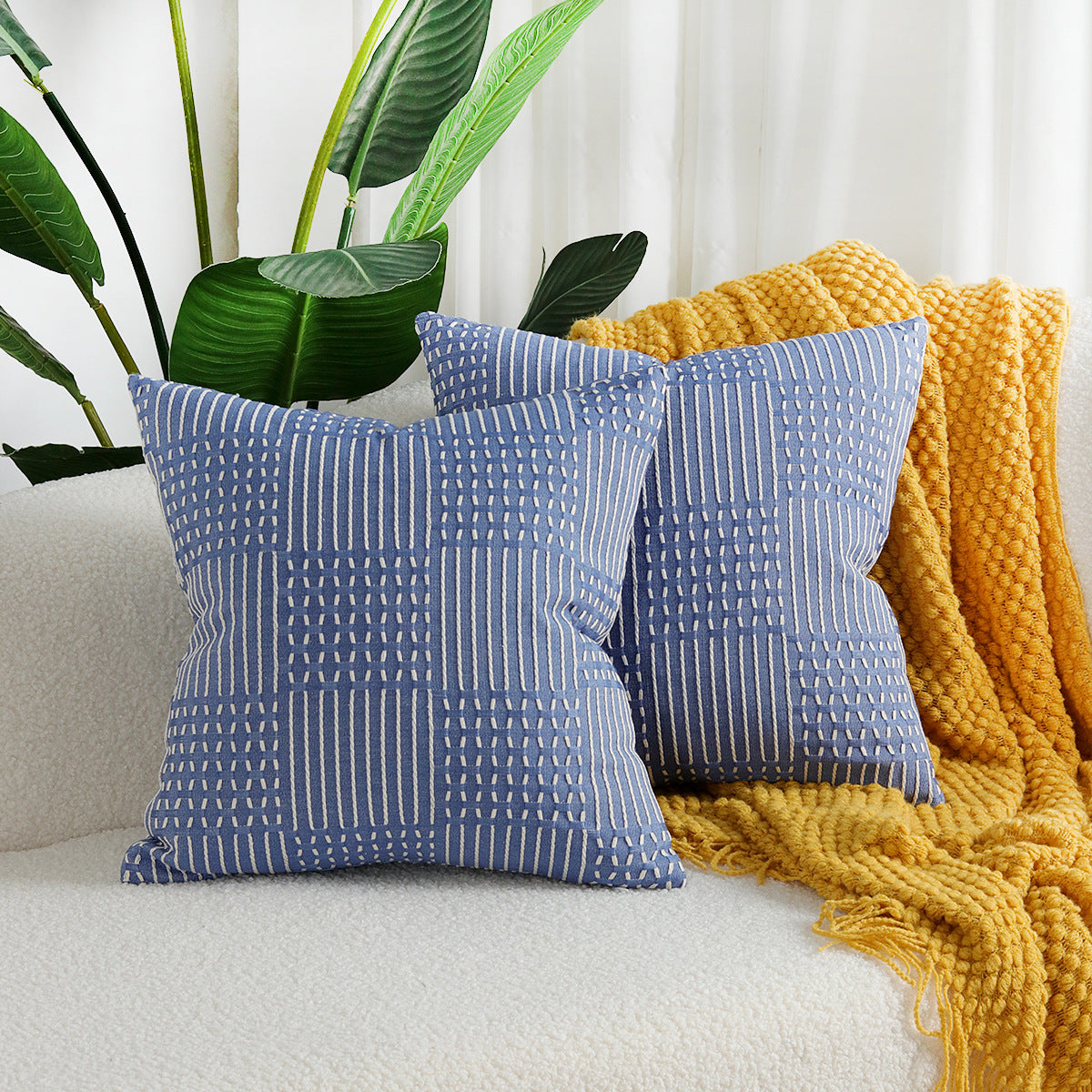 Textured woven jacquard pillow cover – view 1