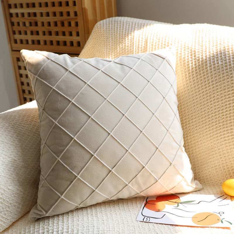 Velvet diamond pintuck pillow cover – view 8