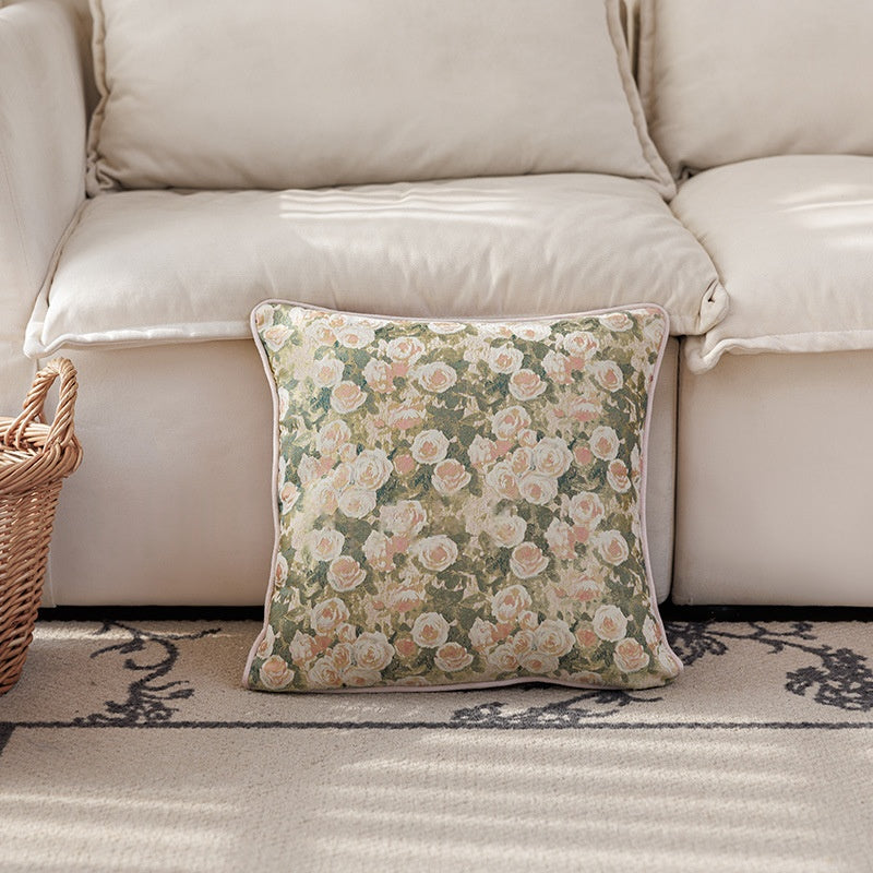 Woven Jacquard Pillow Cover – Garden Collection – Rose Garden
