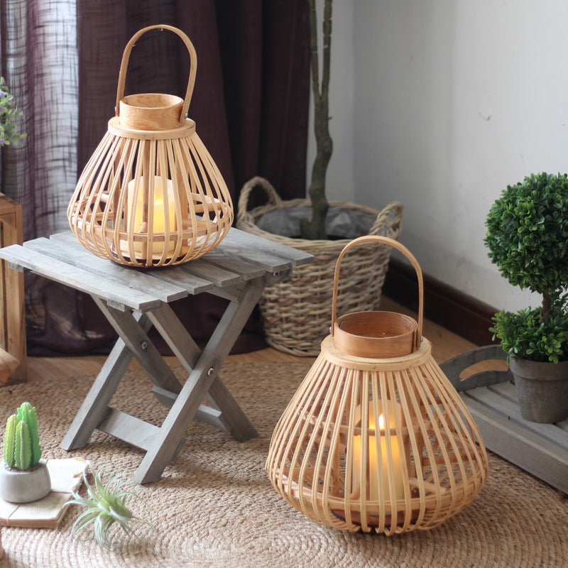 Woven bamboo lantern – view 2