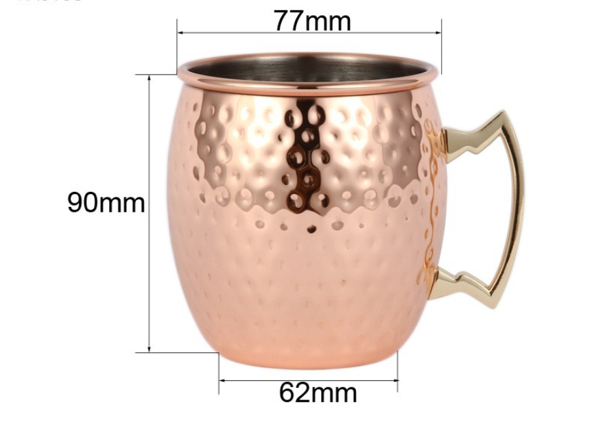 Hammered copper Moscow mule mug