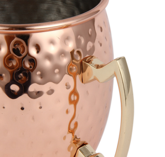 Hammered copper Moscow mule mug
