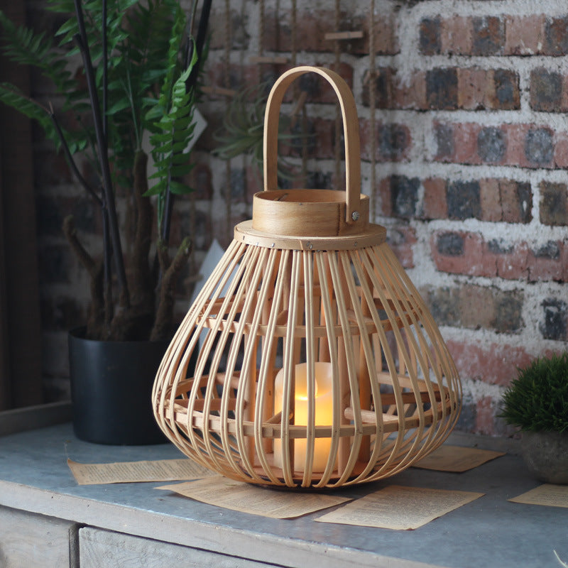 Woven bamboo lantern – view 1