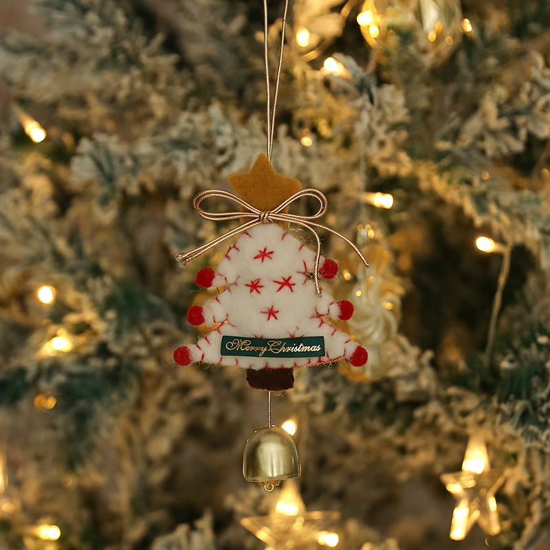 Felt Christmas Ornament – Stocking, Mitten, Tree or Snowflake – Cream Tree