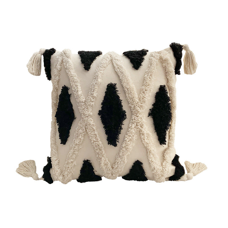 Boho tufted pillow with tassels – view 7