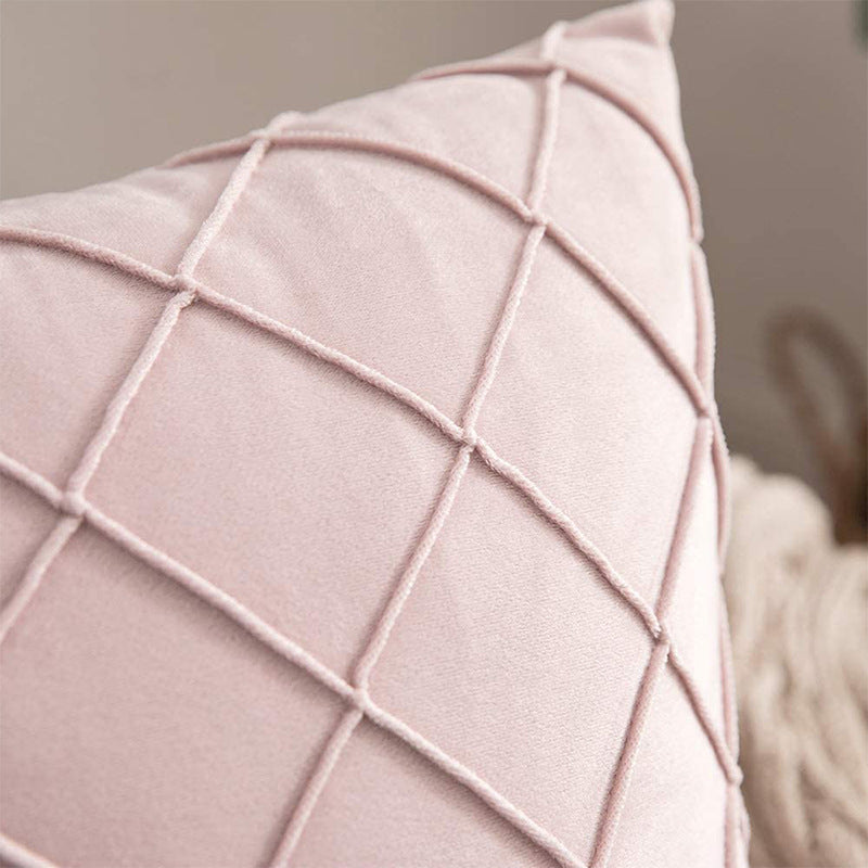 Velvet diamond pintuck pillow cover – view 6