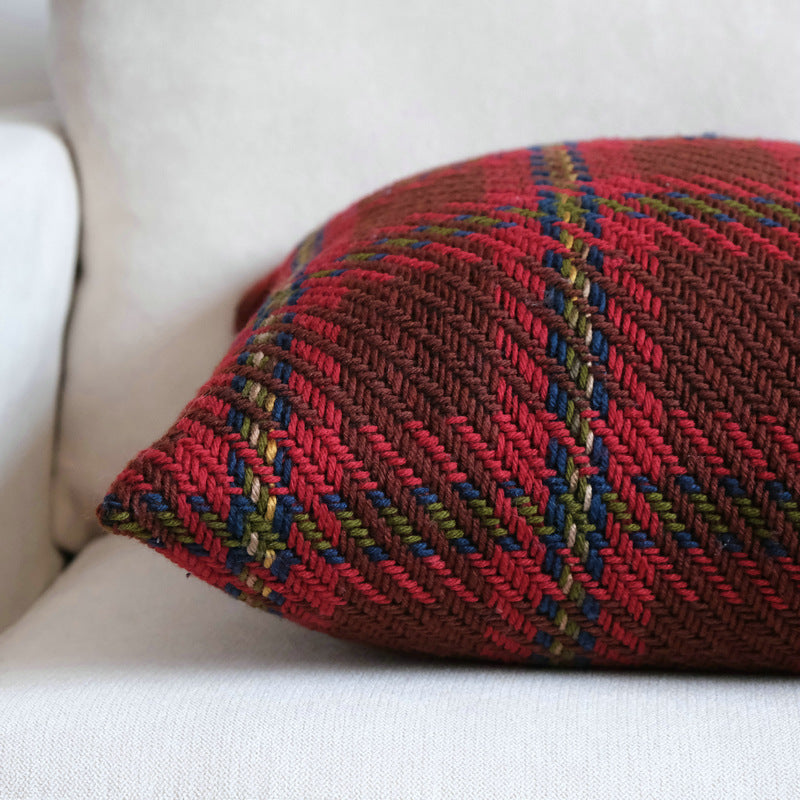 Knitted tartan pillow cover – view 2
