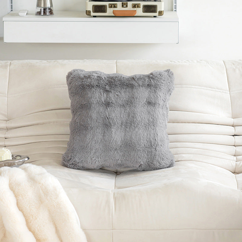 Bubble faux fur throw pillow