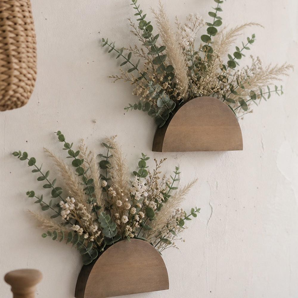 Half-moon wooden wall pocket – view 2