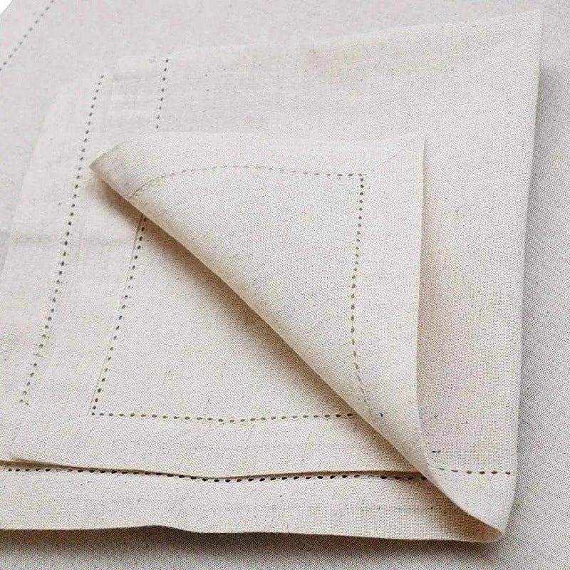 Hemstitched cotton-linen napkins, set of 6 – view 4