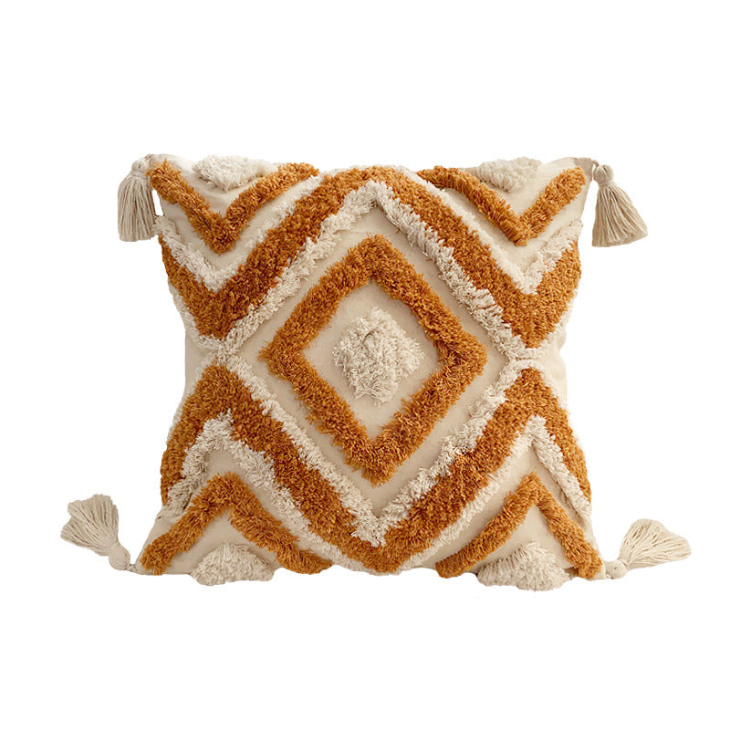 Boho tufted pillow with tassels – view 4
