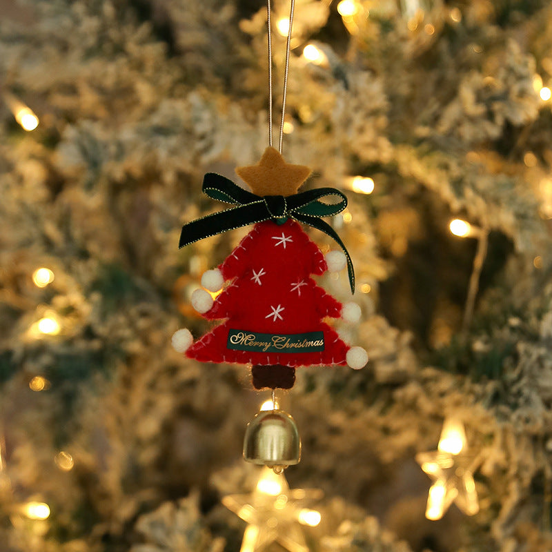 Felt Christmas Ornament – Stocking, Mitten, Tree or Snowflake – Red Tree