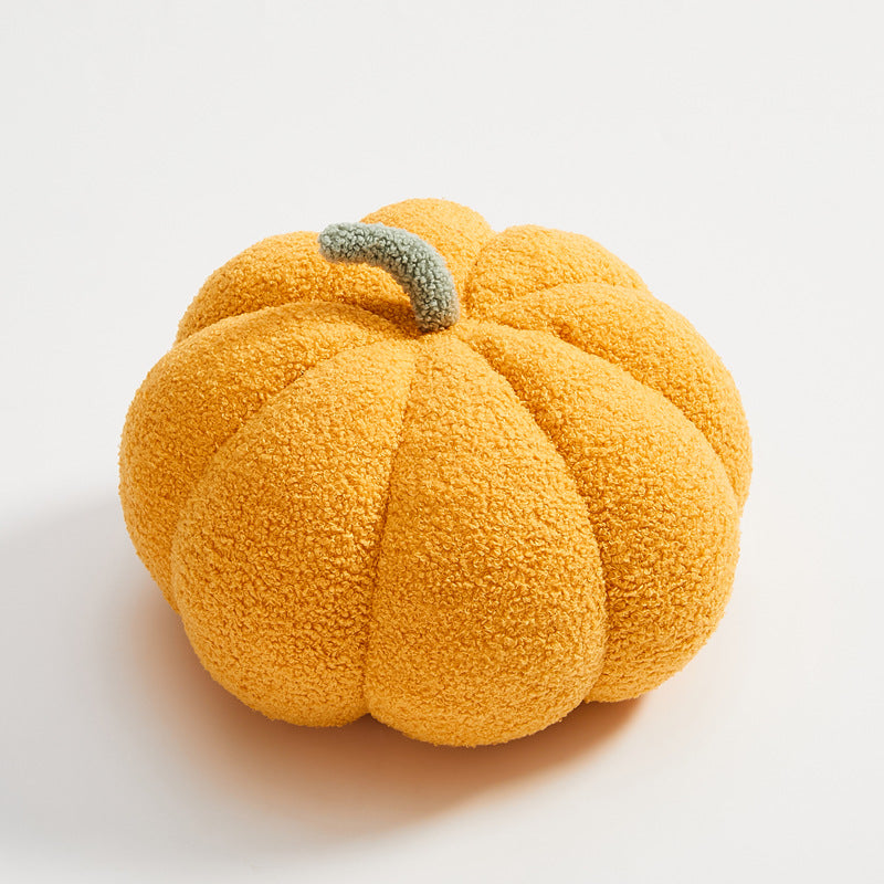 Plush Pumpkin Throw Pillow – Mustard Yellow / 28 cm (11 in)