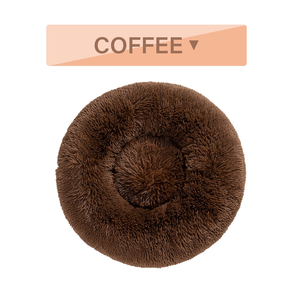 Fluffy donut calming dog bed