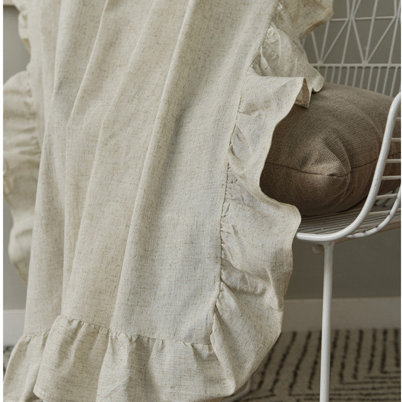 Ruffled cotton curtain panel – view 8