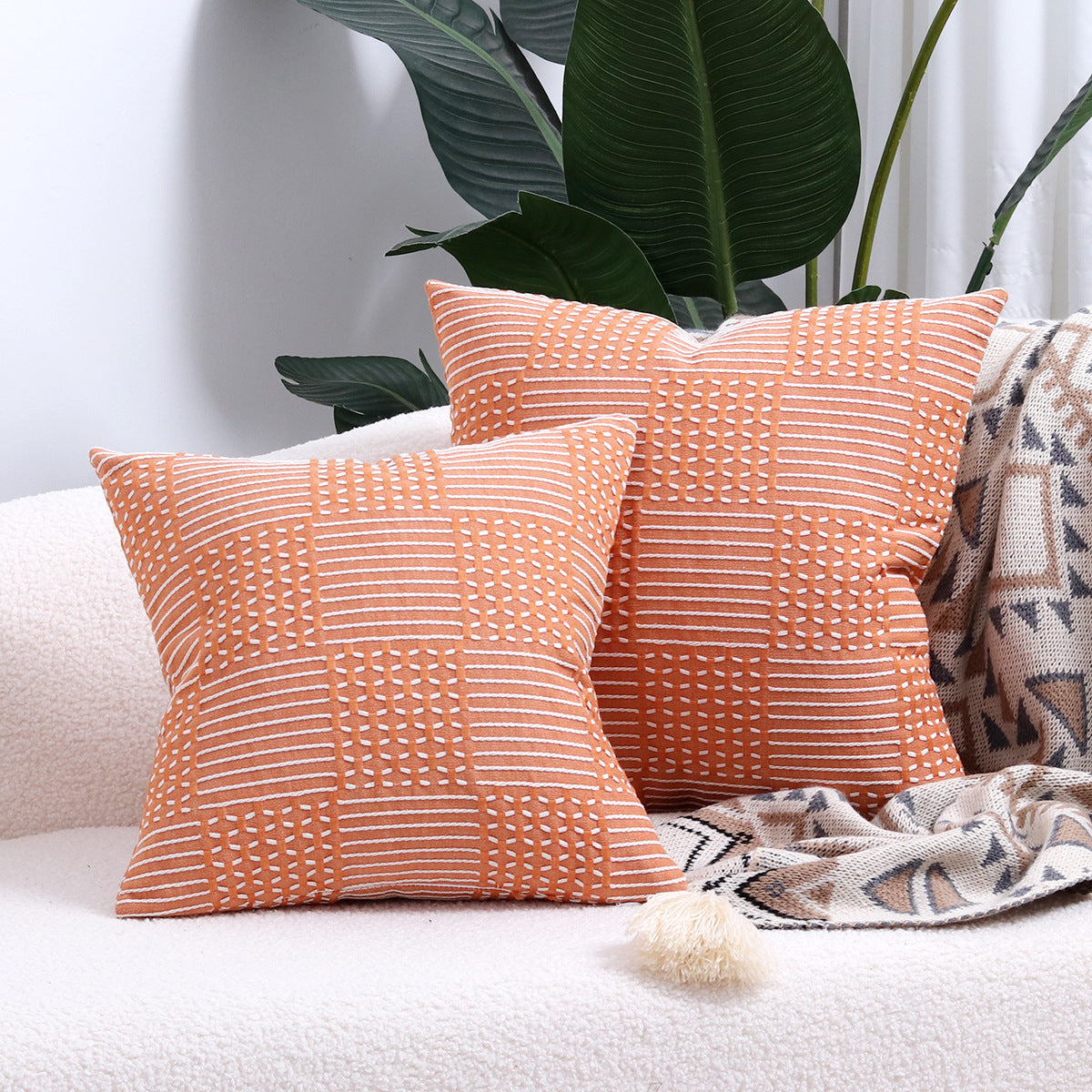 Textured woven jacquard pillow cover – view 6