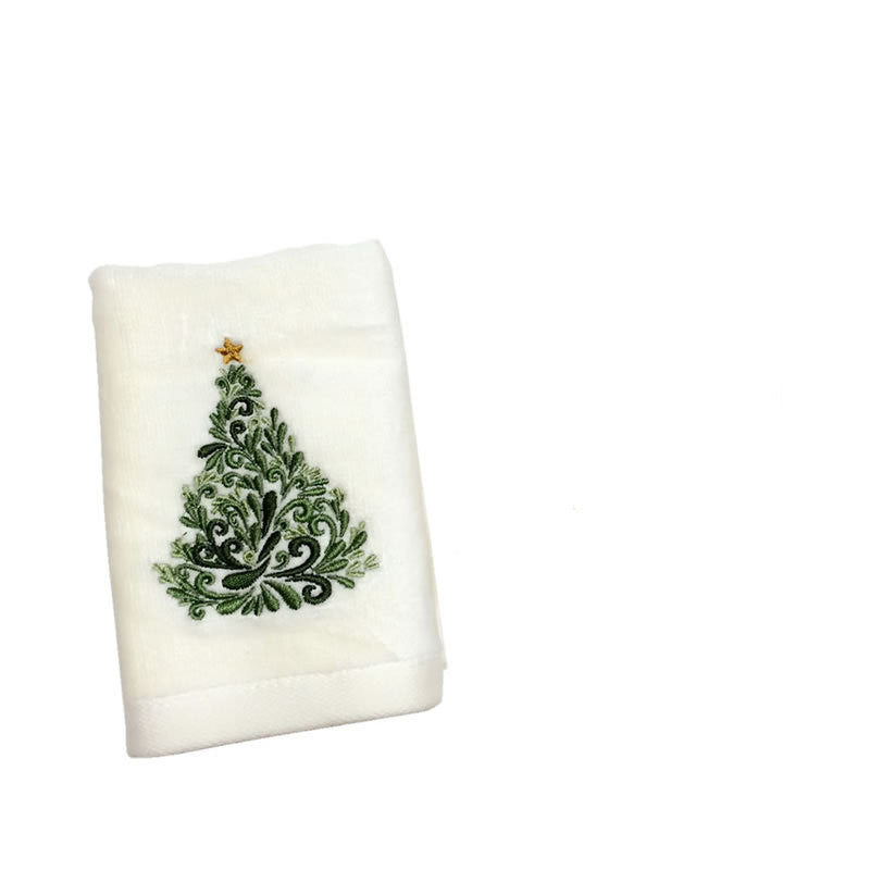 Embroidered holiday guest towel