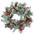 Faux eucalyptus and red berry Christmas wreath – view 5