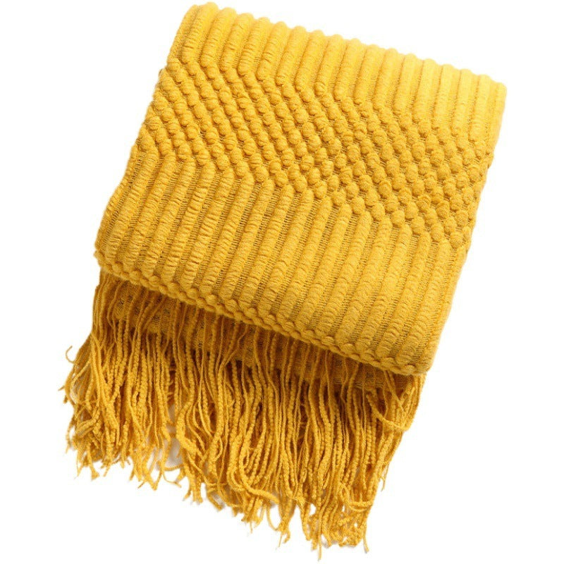 Knit throw blanket with tassels – view 8