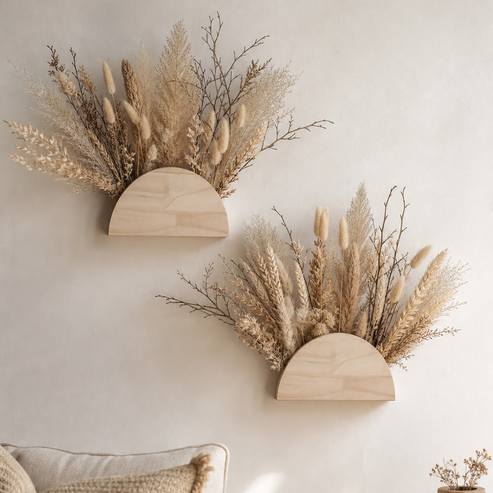 Half-moon wooden wall pocket – view 4