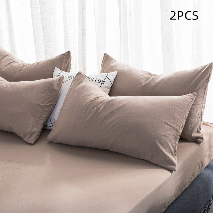 Washed cotton pillowcases in Khaki, set of 2