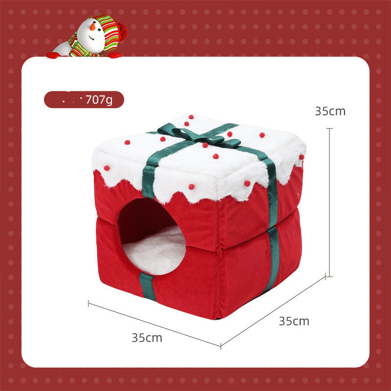 Christmas Gift Box Cat Bed – Gift Box, 35 x 35 x 35 cm