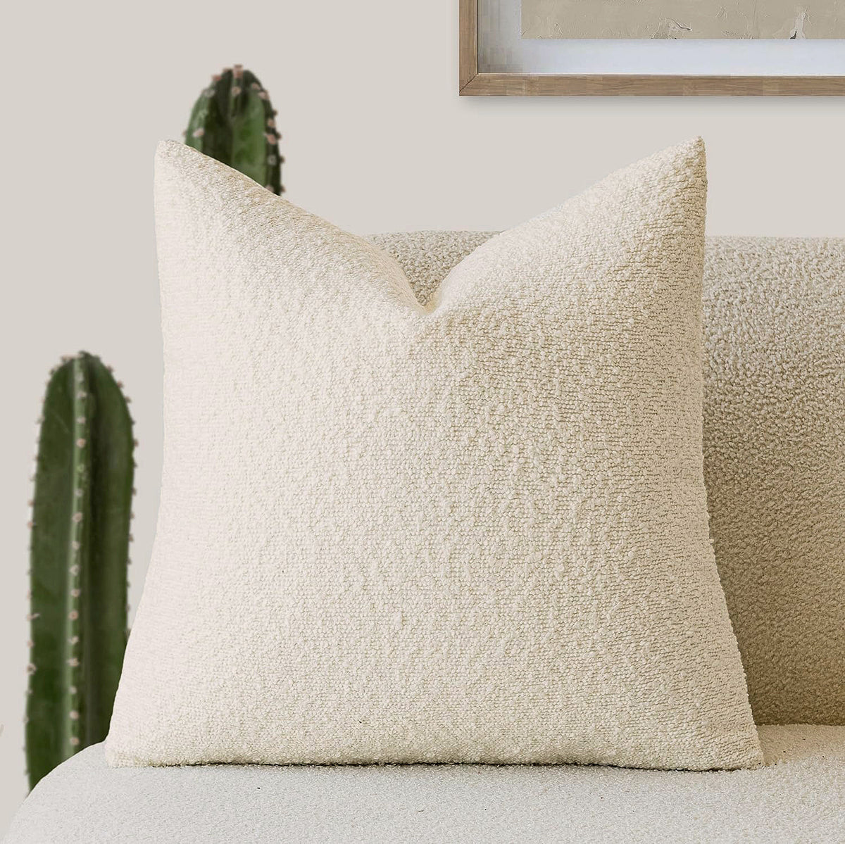 Bouclé pillow cover in Beige