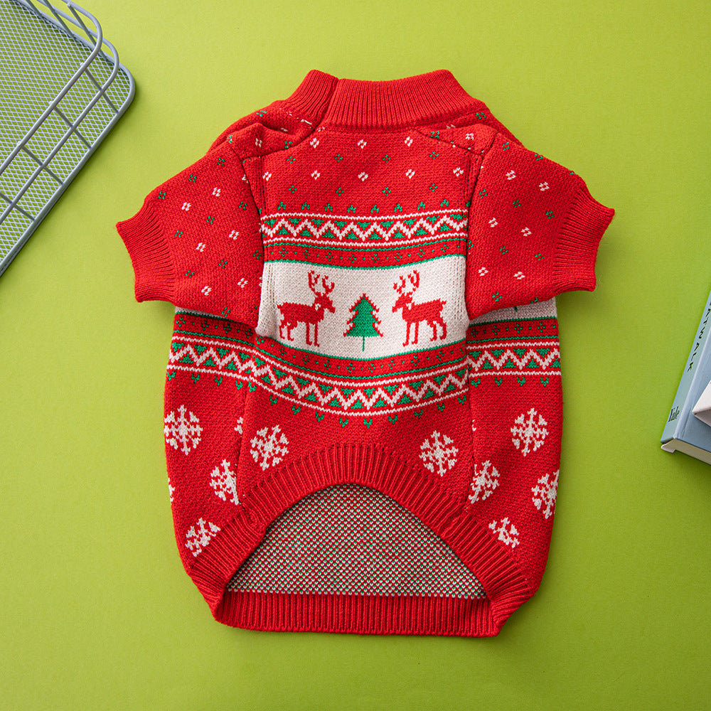 Red knitted dog Christmas sweater – view 6