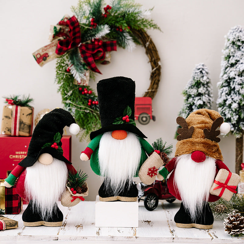 Scandinavian Christmas gnome plush with long white beard – view 2