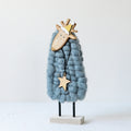 Woolly Felt Christmas Figure – Reindeer, Santa or Tree – Blue-Grey Reindeer