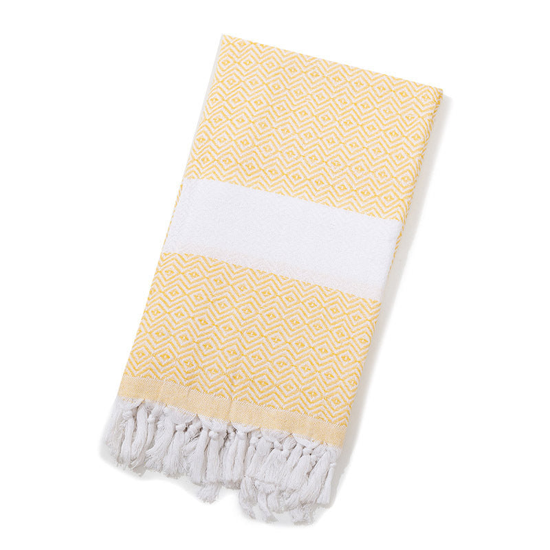 Turkish-style peshtemal towel with tassels – view 8
