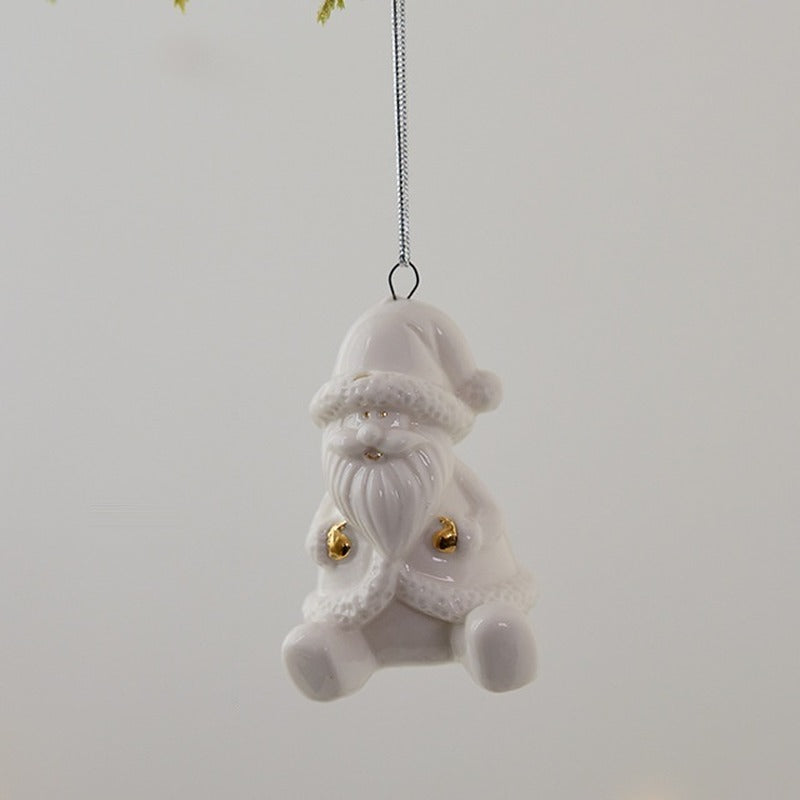 Ceramic Christmas Ornament – Reindeer, Snowman, Santa or Tree – Santa
