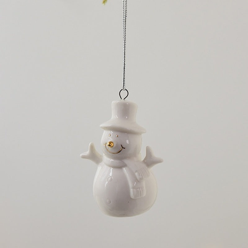 Ceramic Christmas Ornament – Reindeer, Snowman, Santa or Tree – Snowman