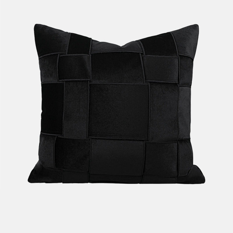 Chenille Basket-Weave Pillow with Insert, 20 × 20 in – Black