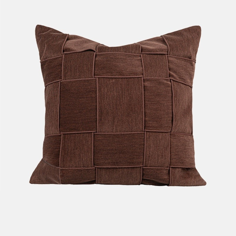 Chenille Basket-Weave Pillow with Insert, 20 × 20 in – Chestnut