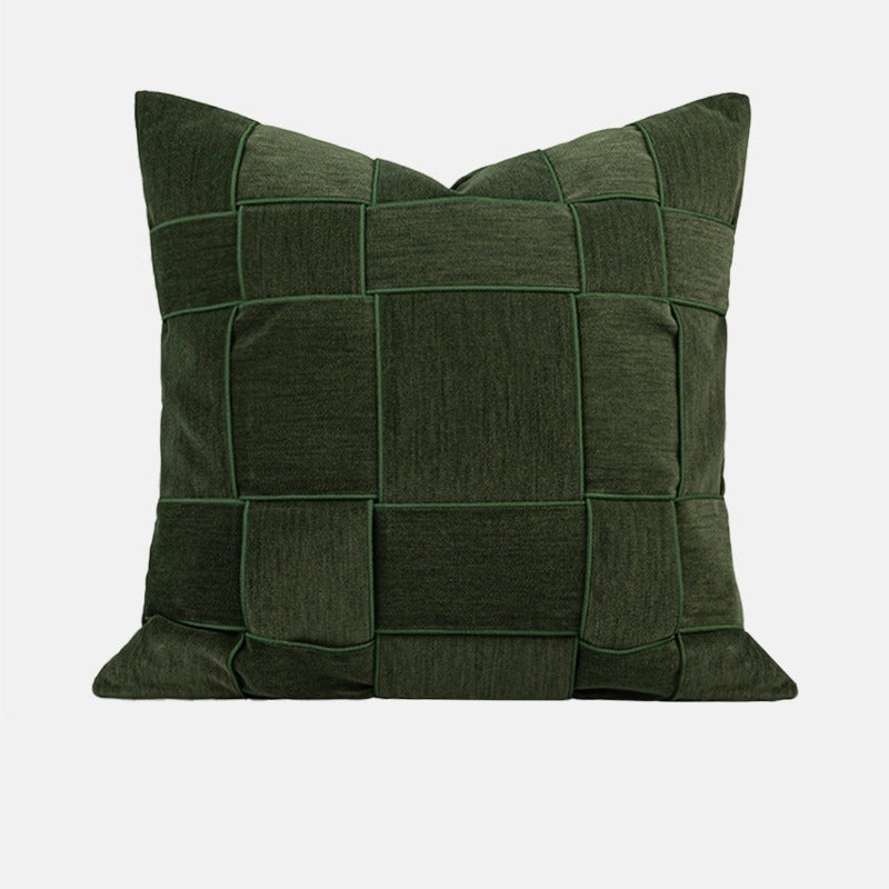 Chenille Basket-Weave Pillow with Insert, 20 × 20 in – Olive